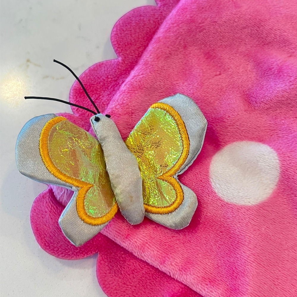 Disney Babies Pink Polka Dot Butterfly Hearts Blanket Lovey Minnie Mouse - Picture 4 of 16
